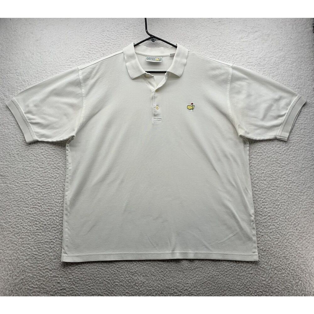 VTG Augusta National Golf Shop Polo Shirt Mens XL Masters Off White Preppy Dad